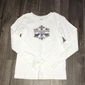 Gymboree,white long sleeves girls t-shirt size 10.